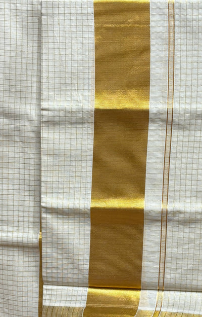 Micro checks cotton set mundu