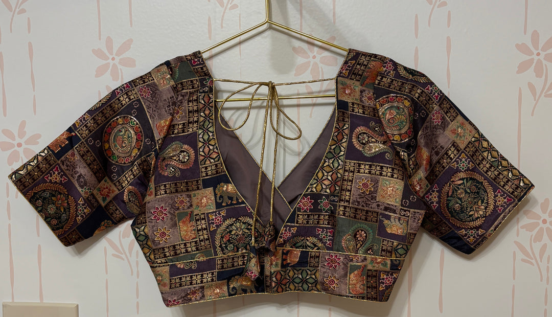 Purple and Violet Brocade woven blouse