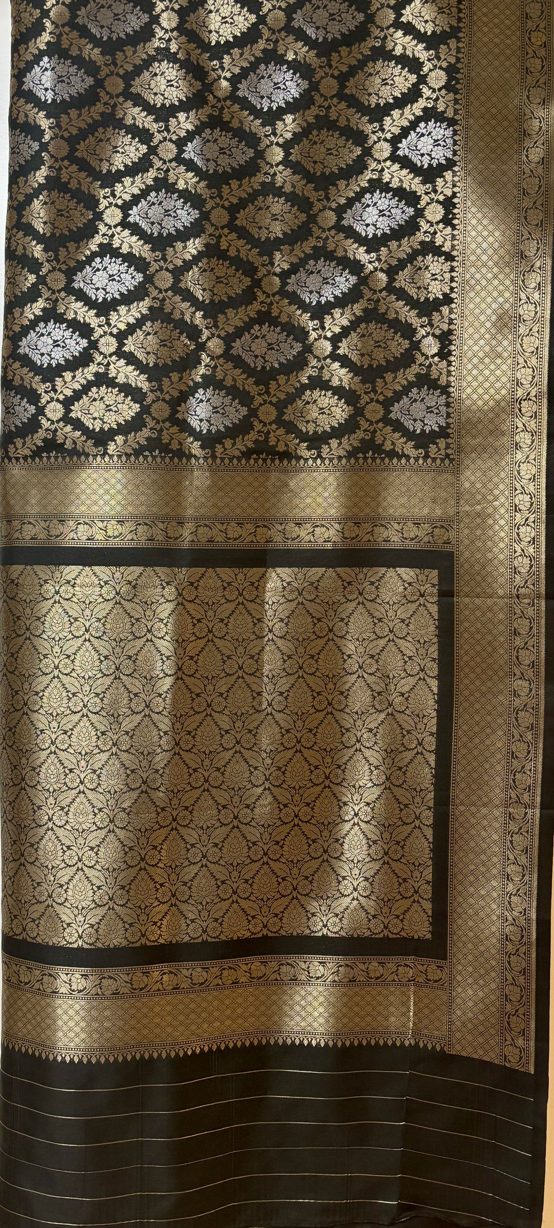 Nita Ambani inspired Black semi Banarasi saree and Blouse set