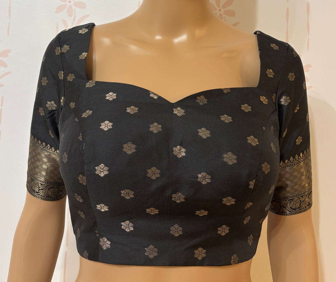 Nita Ambani inspired Black semi Banarasi saree and Blouse set