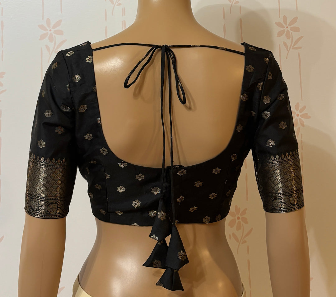 Nita Ambani inspired Black semi Banarasi saree and Blouse set