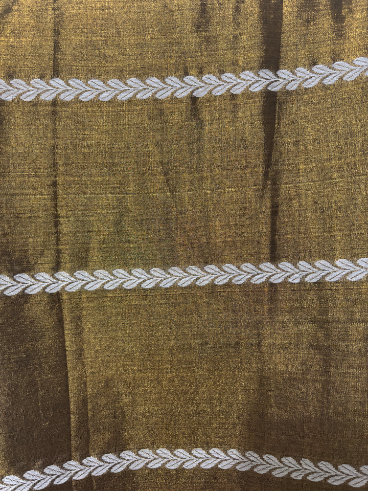 Blackish gold modal tissue saree and blouse set