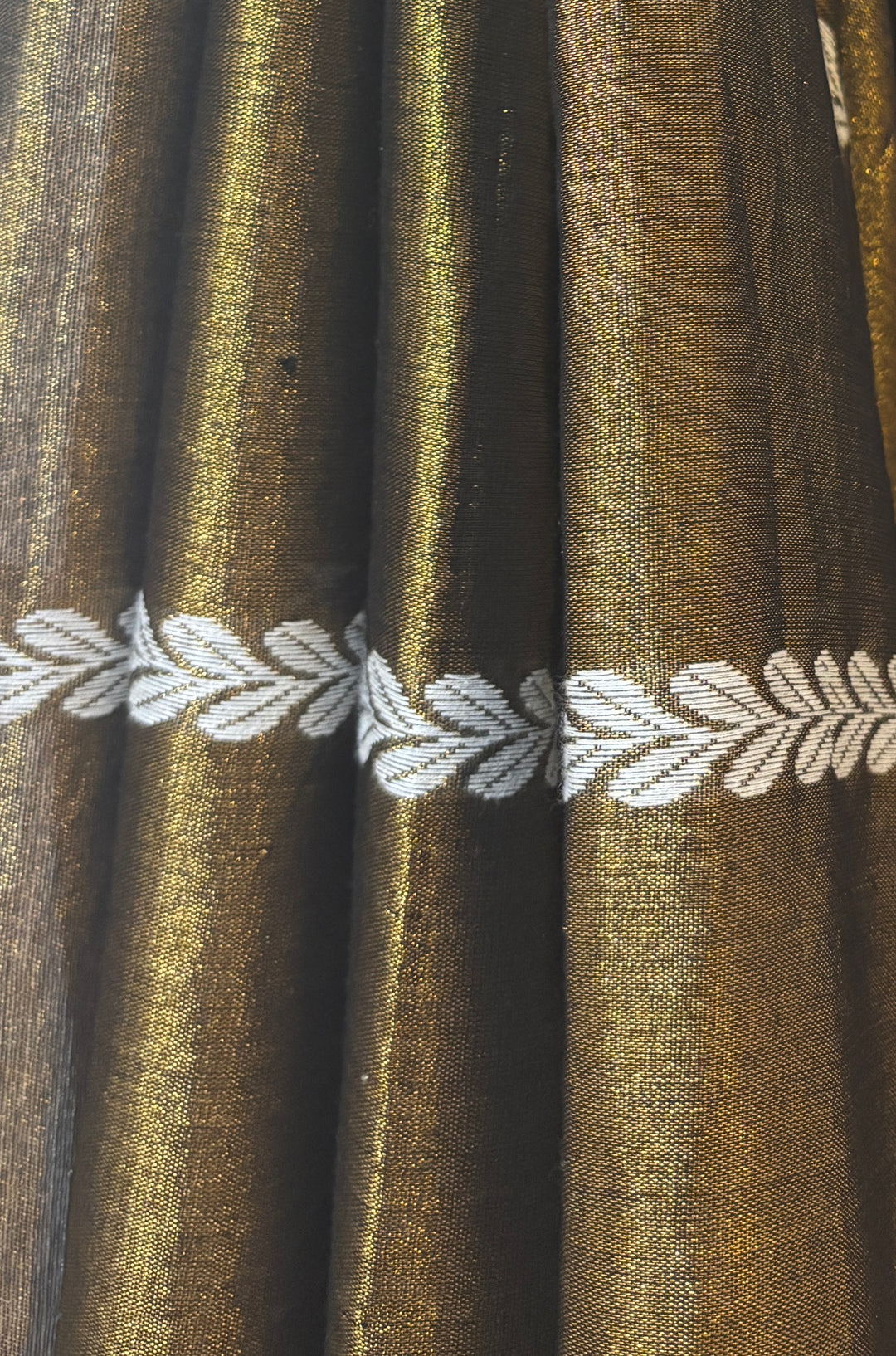 Blackish gold modal tissue saree and blouse set