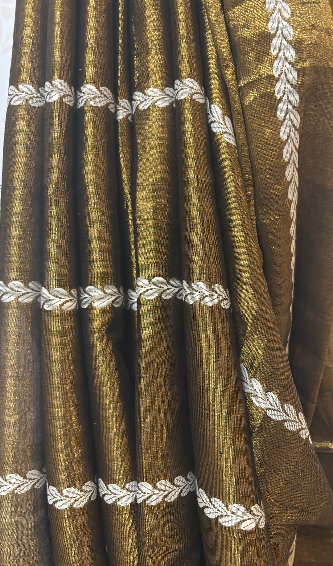 Blackish gold modal tissue saree and blouse set