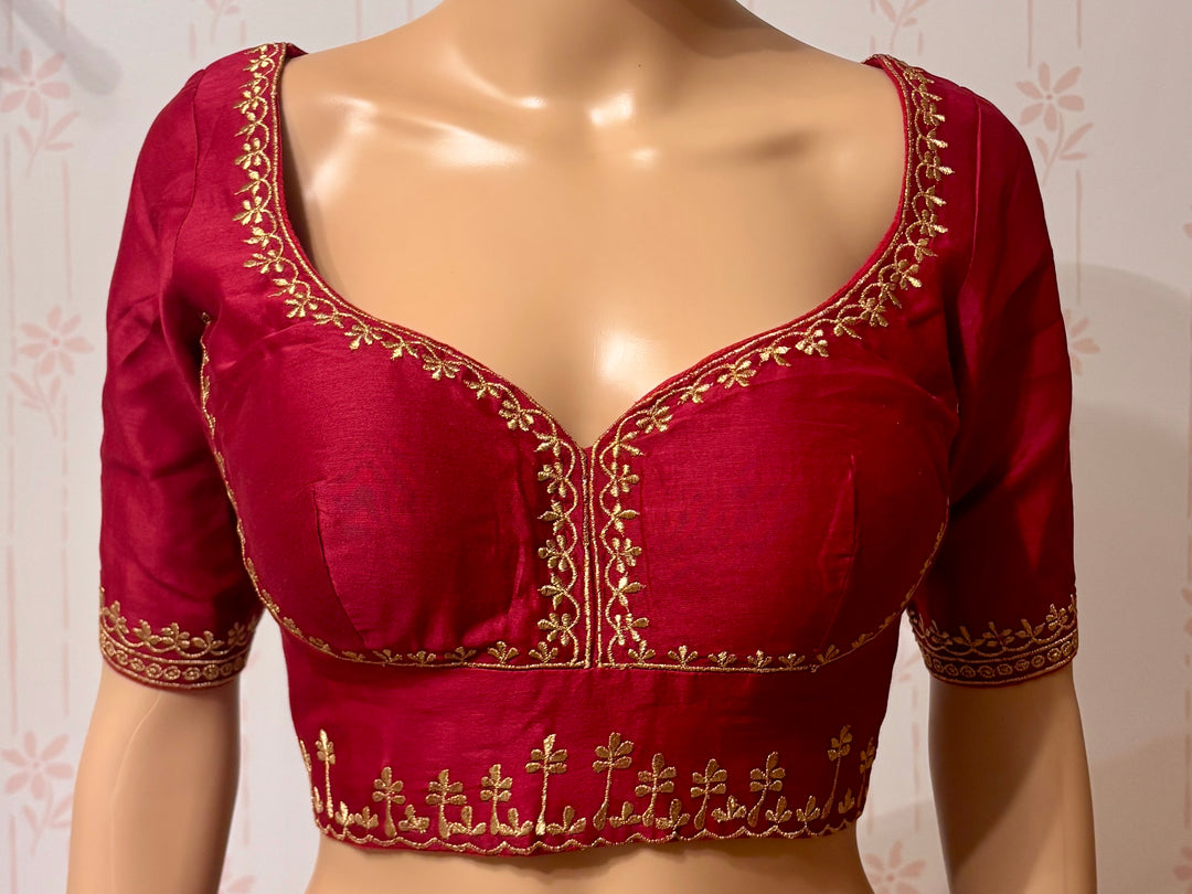Red Embroidered Blouse