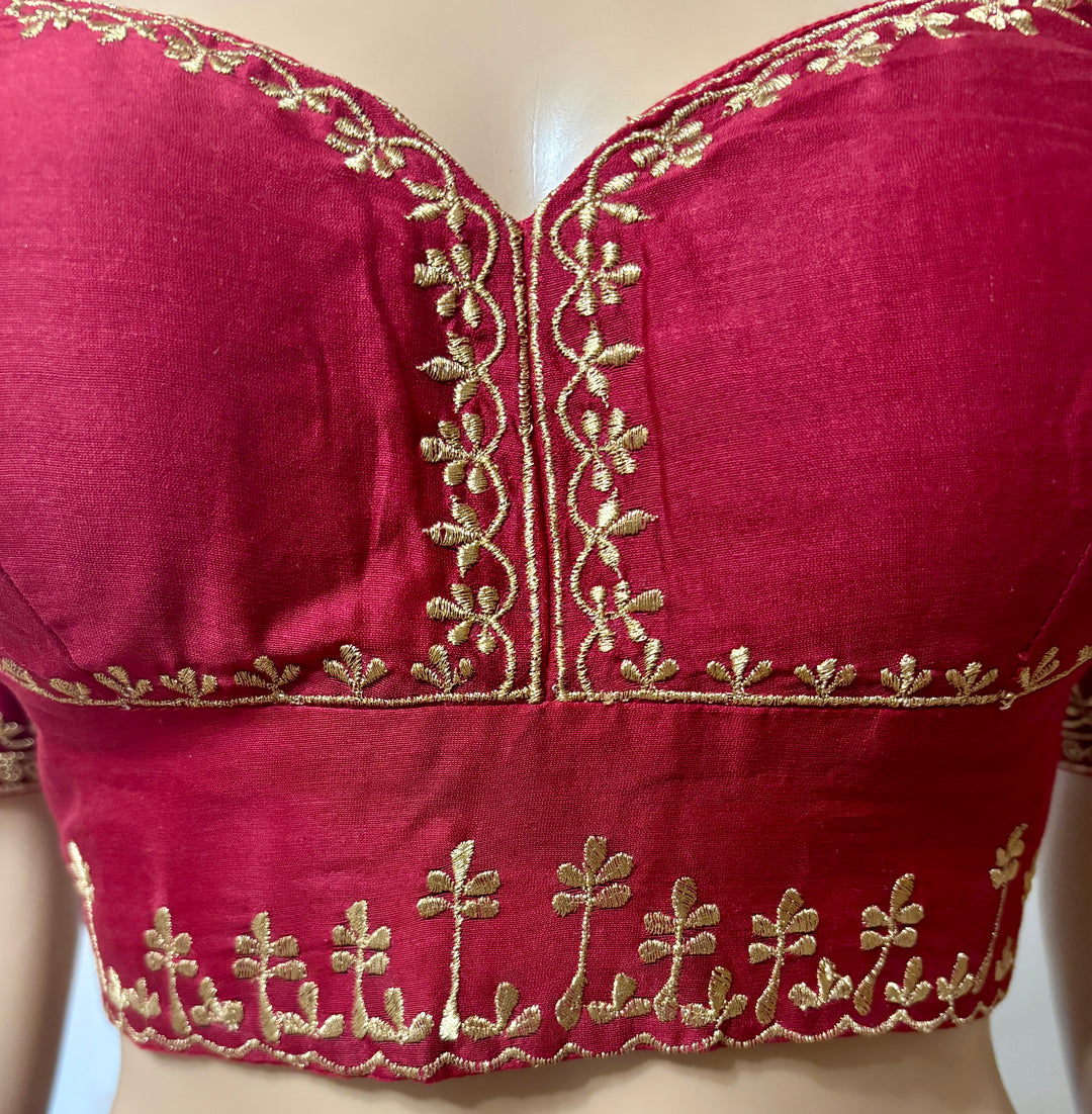 Red Embroidered Blouse