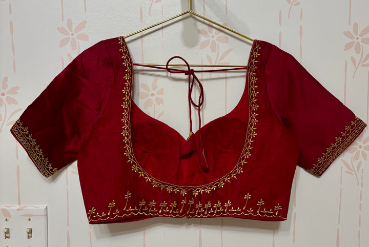 Red Embroidered Blouse