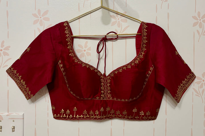 Red Embroidered Blouse