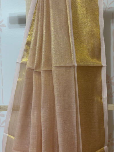 Pink tissue Set Mundu
