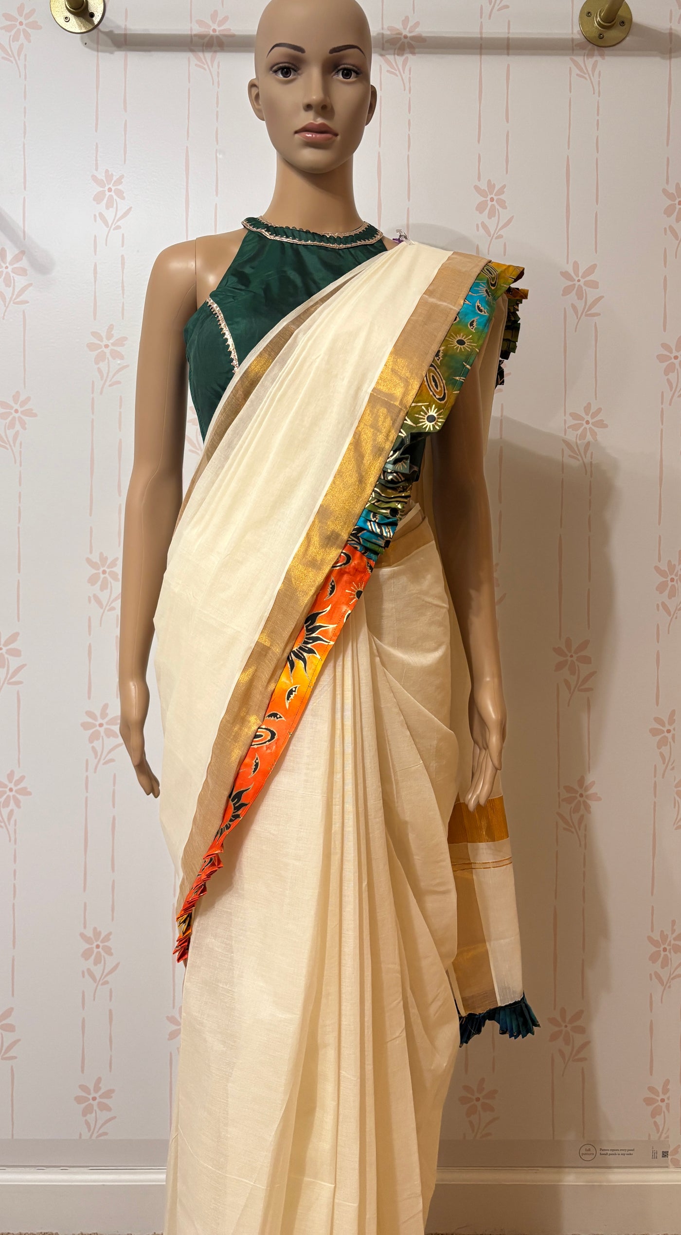 Kerala Kasavu Saree with Attached Border