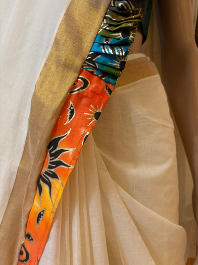 Kerala Kasavu Saree with Attached Border