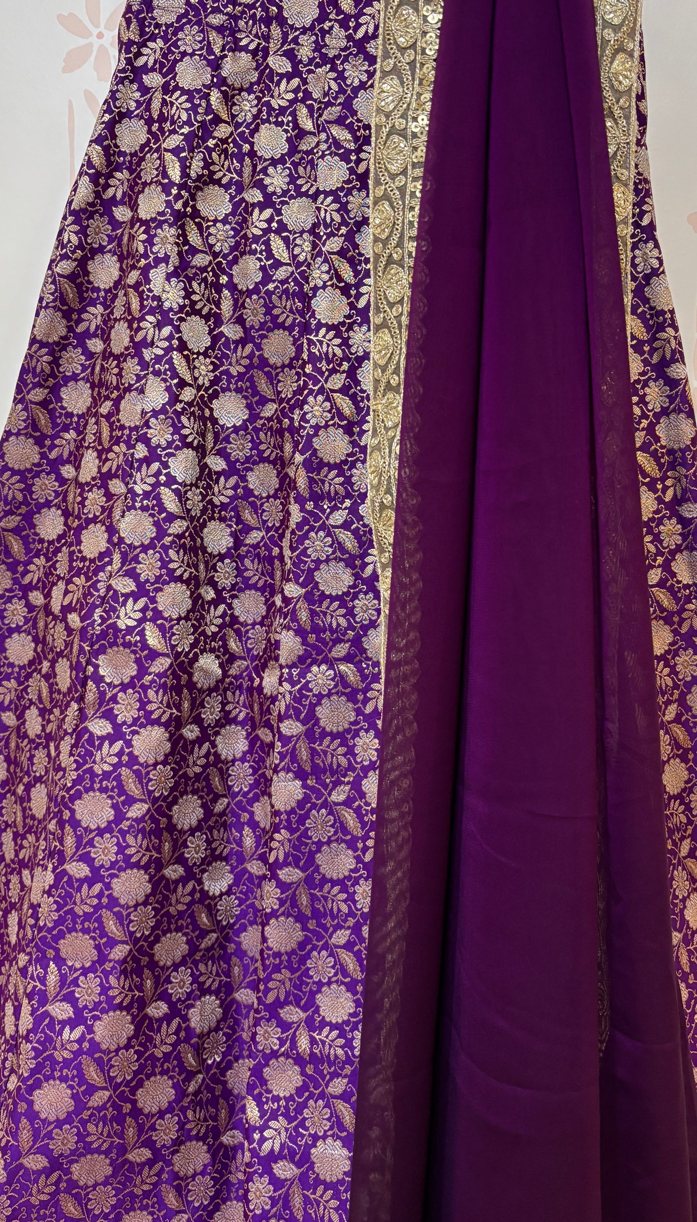 Purple Brocade Lehanga set