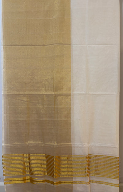 Premium Kerala Kasavu Saree with one side border