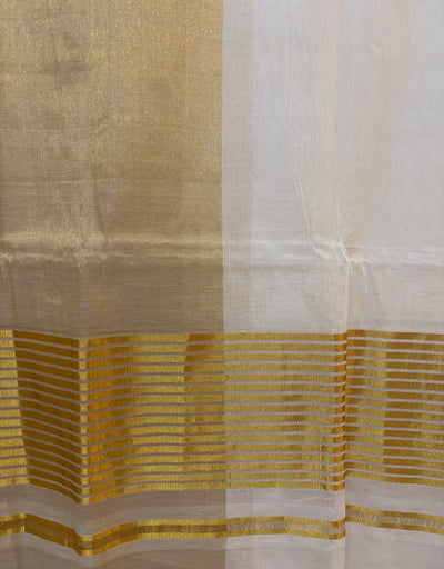 Premium Kerala Kasavu Saree with one side border