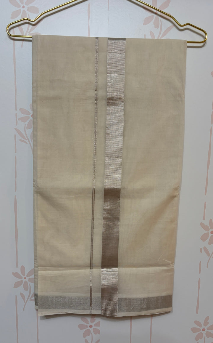 Silver Kasavu Premium Handloom saree