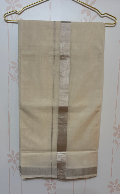 Silver Kasavu Premium Handloom saree