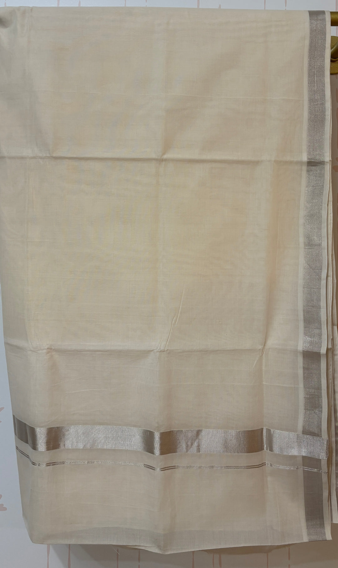 Silver Kasavu Premium Handloom saree