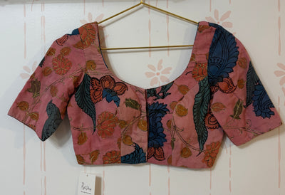 Pink Kalamakari aari work Blouse