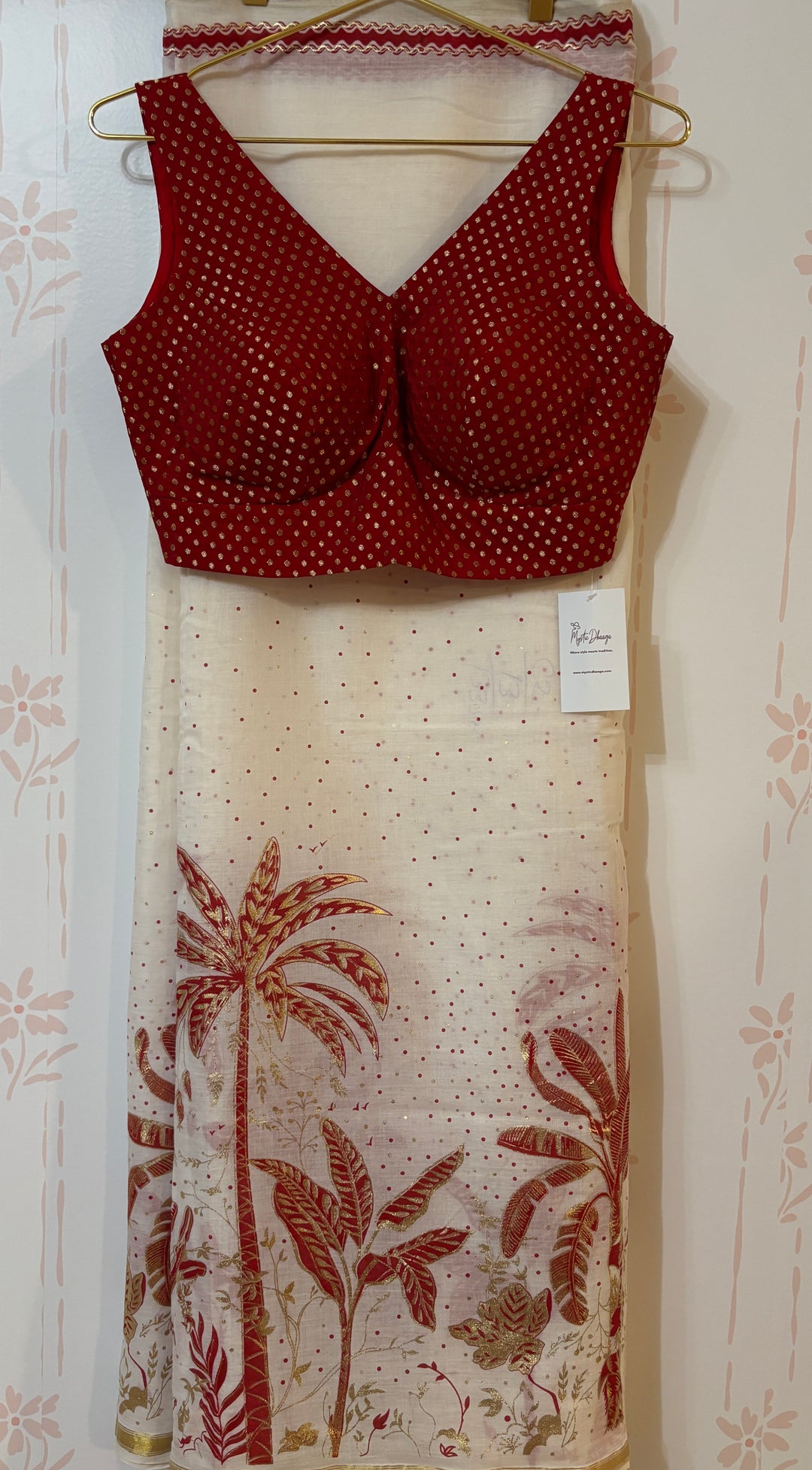 Kerala scene Cotton viscose Saree and blouse set