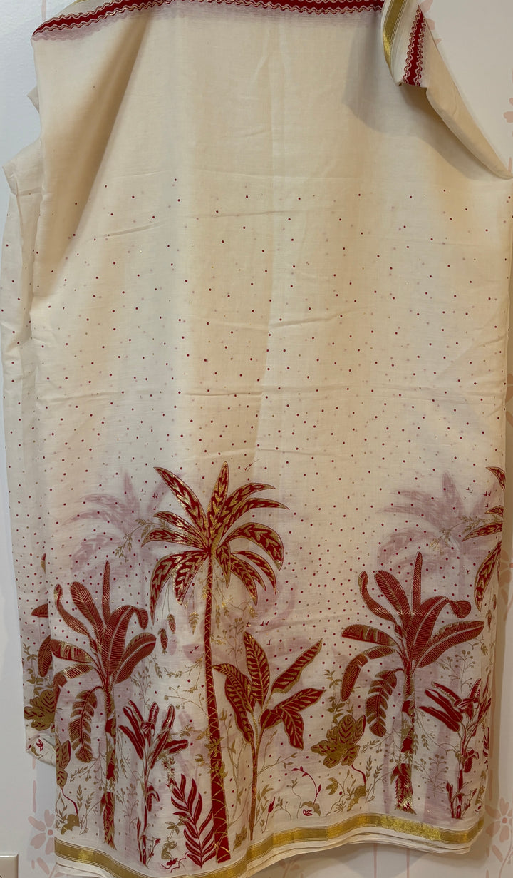 Kerala scene Cotton viscose Saree and blouse set