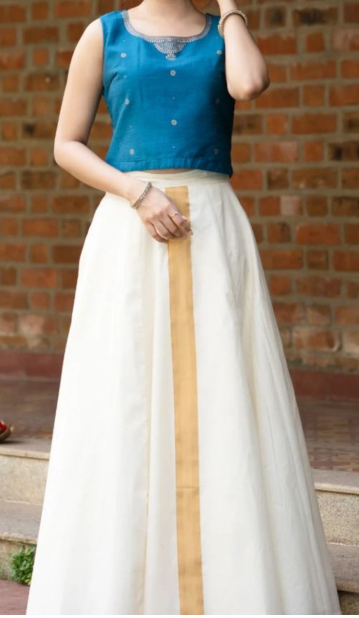 Kasavu skirt Set