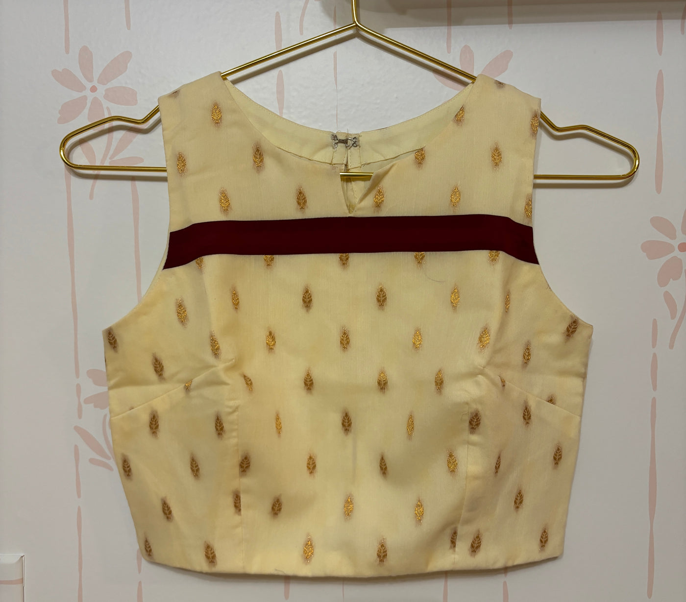 Mul Chanderi crop top and skirt set