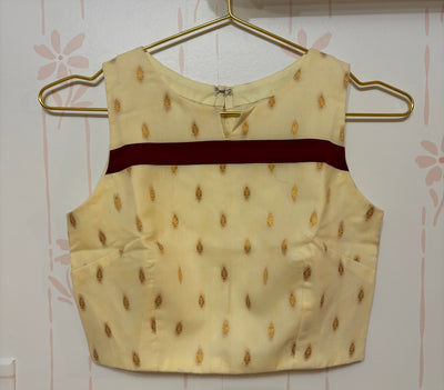 Mul Chanderi crop top and skirt set