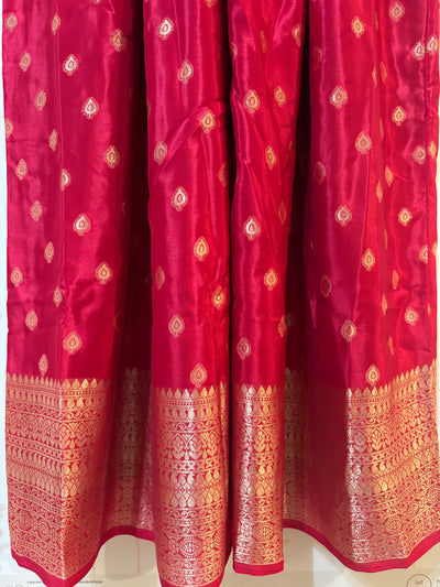 Deep Pink Crepe Banarasi Jumpsuit