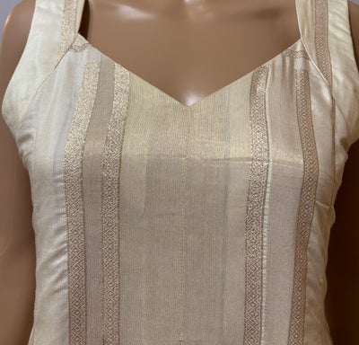 Semi Banarasi off white Midi dress