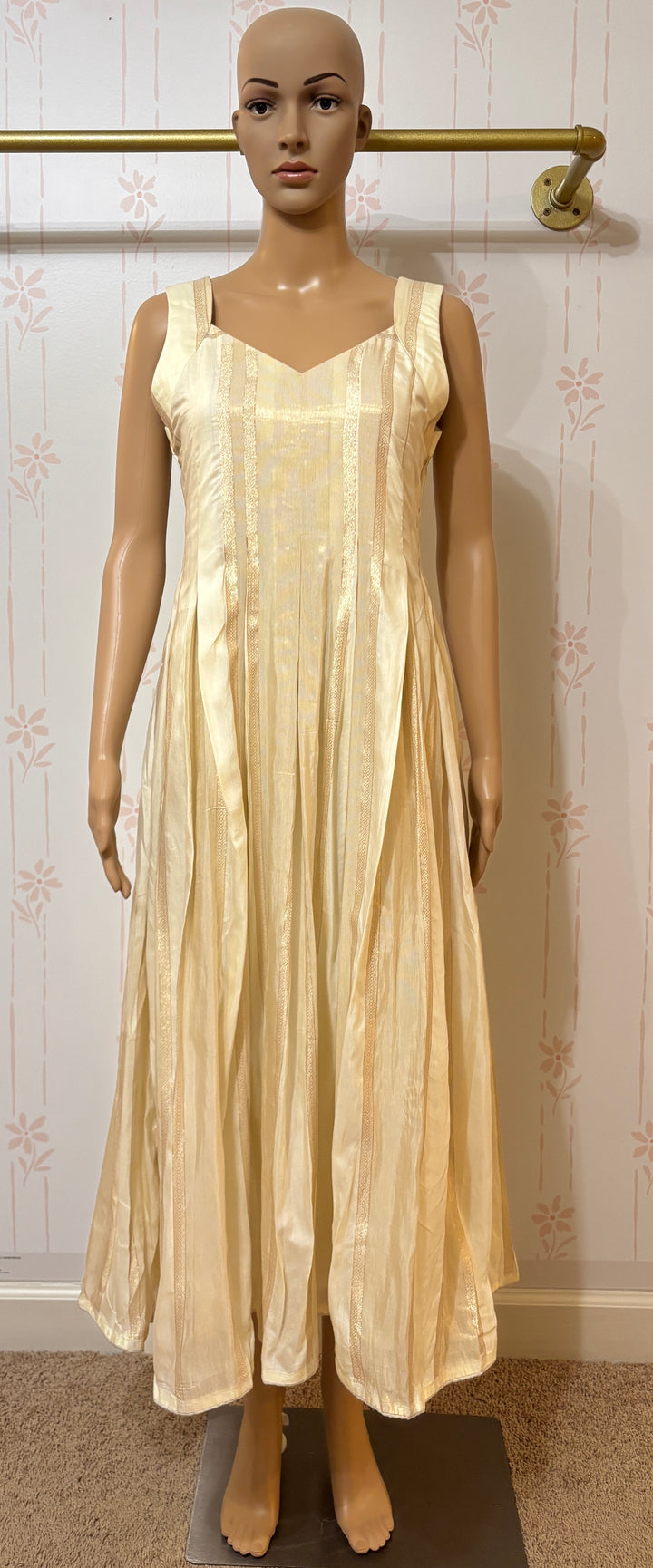 Semi Banarasi off white Midi dress