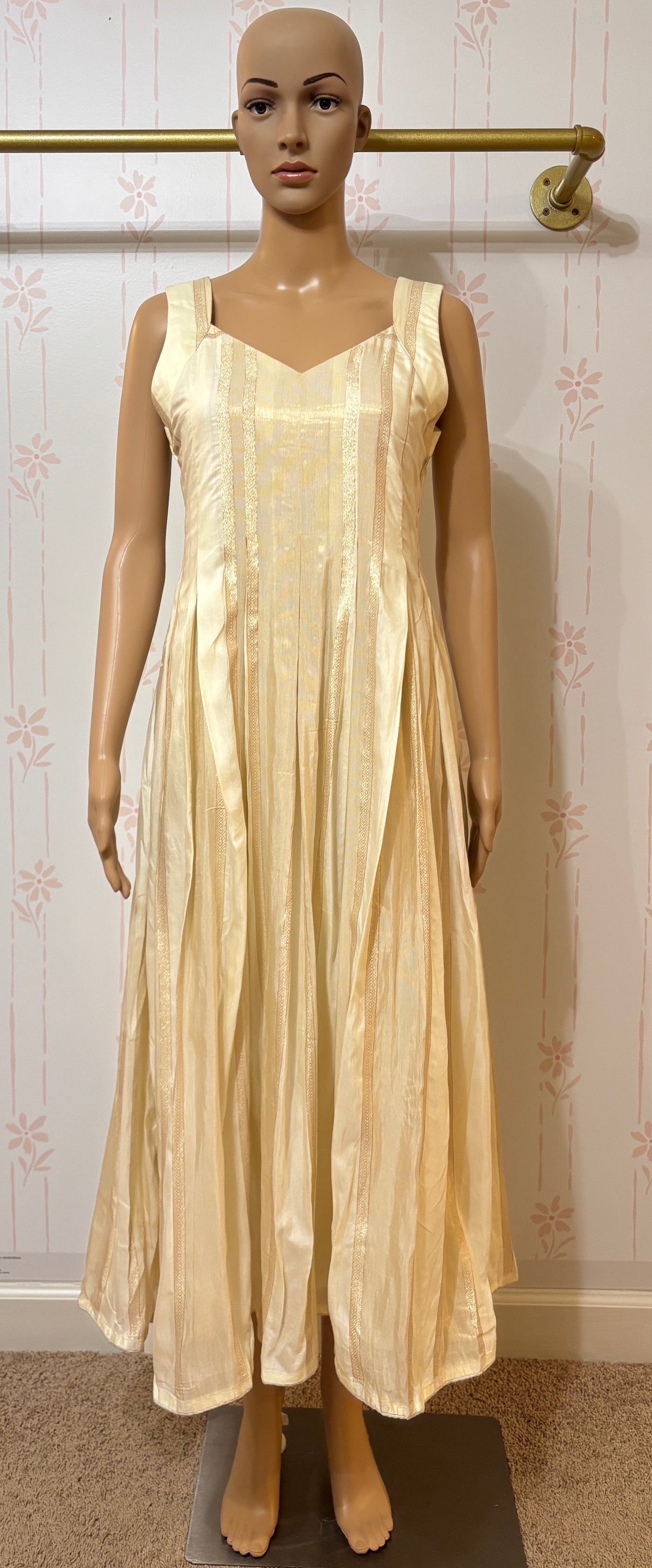 Semi Banarasi off white Midi dress