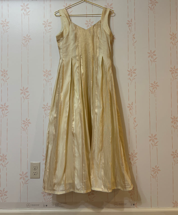 Semi Banarasi off white Midi dress