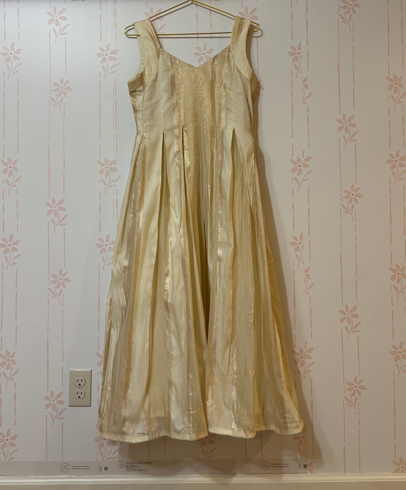 Semi Banarasi off white Midi dress