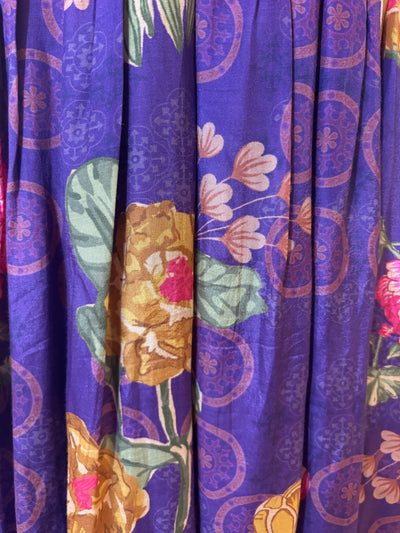Violet floral 3 piece muslin suit set