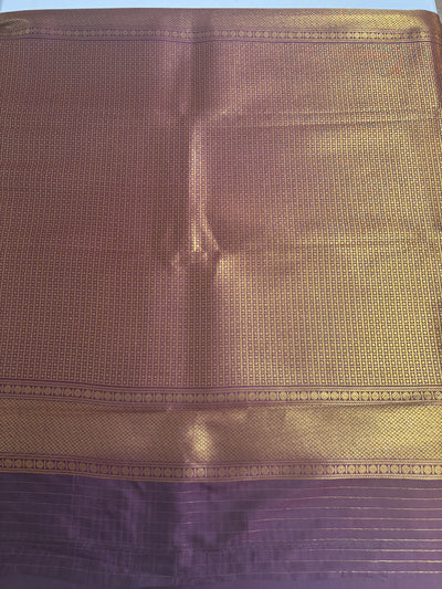 Rust Orange Kanchipuram style Semi silk saree