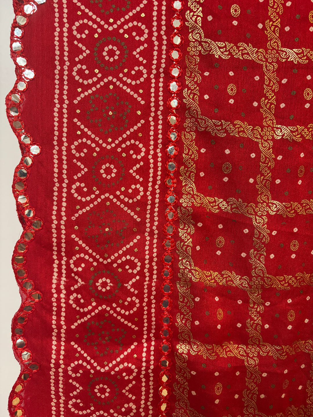 Kumkum red Gharchola saree and blouse set