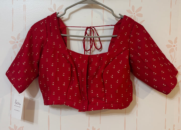 Kumkum red Gharchola saree and blouse set