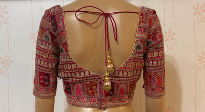 Red Embroidered Blouse
