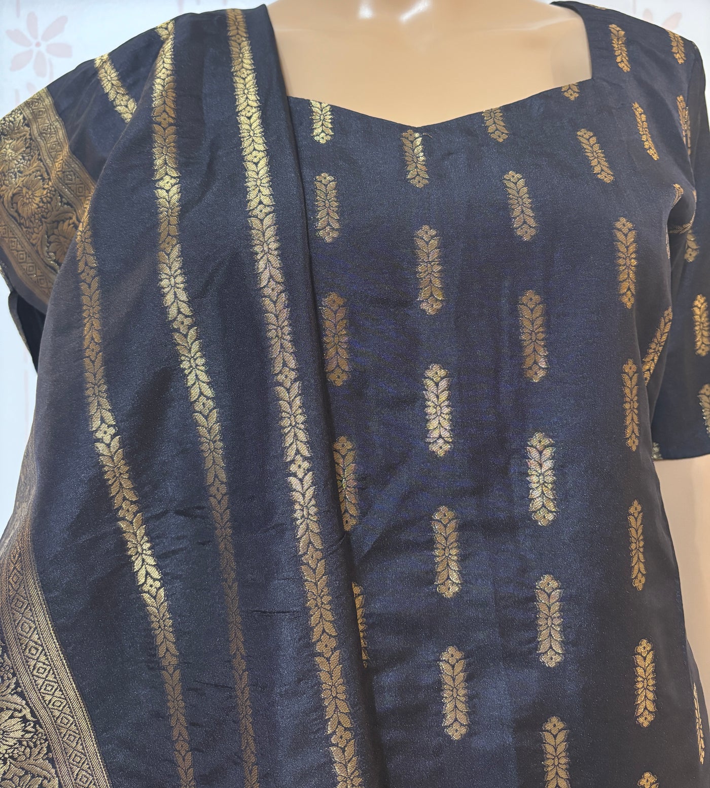 Black Banarasi suit set