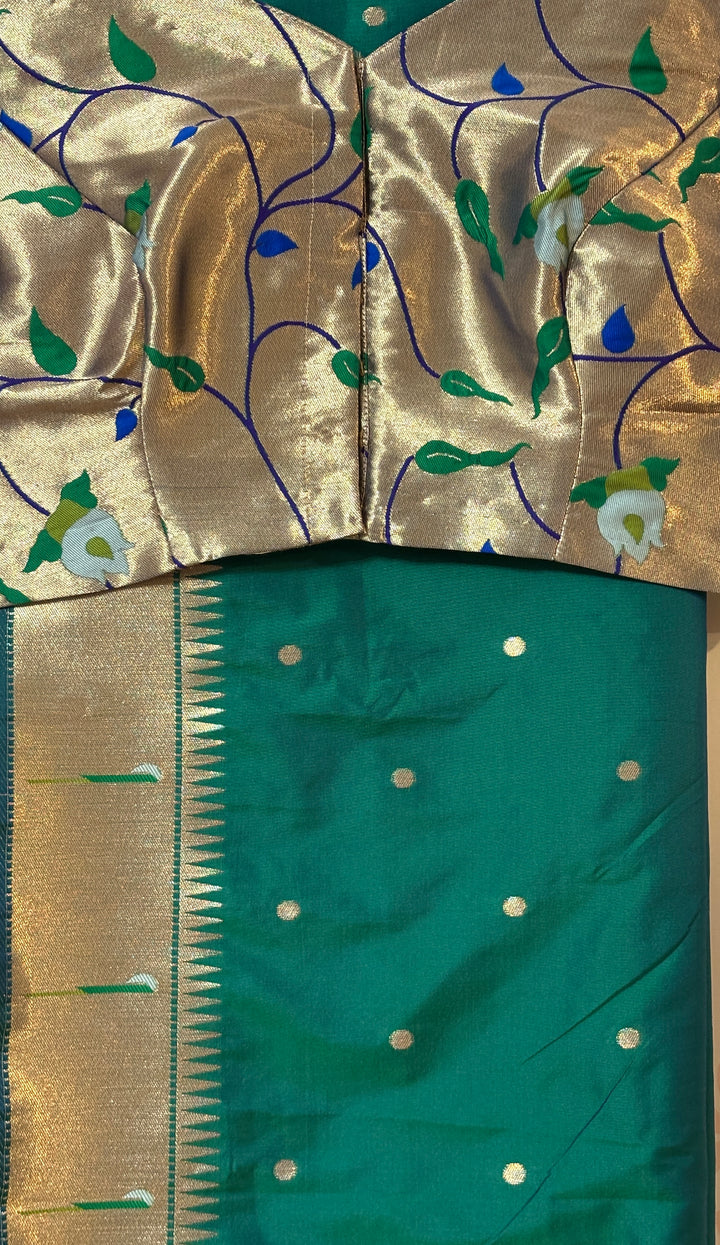 Green Muniya Paithani Saree and blouse set