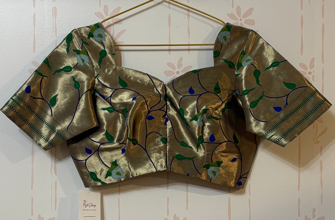 Green Muniya Paithani Saree and blouse set