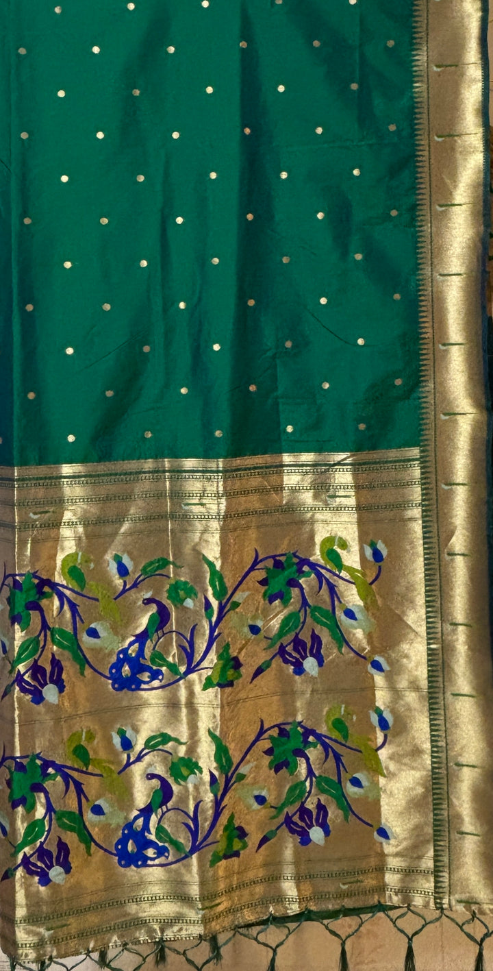 Green Muniya Paithani Saree and blouse set