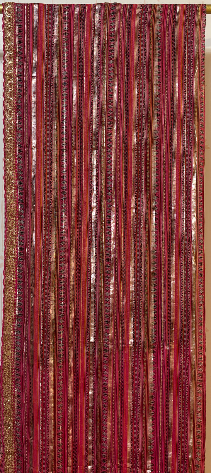 Sabyasachi style foil print multicolor Georgette Saree