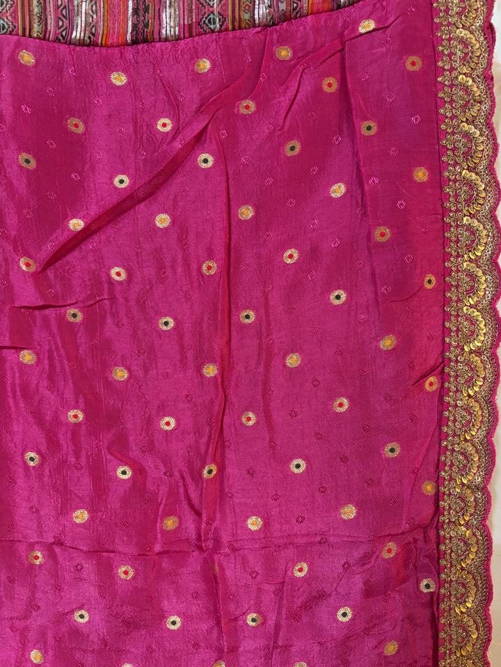 Sabyasachi style foil print multicolor Georgette Saree