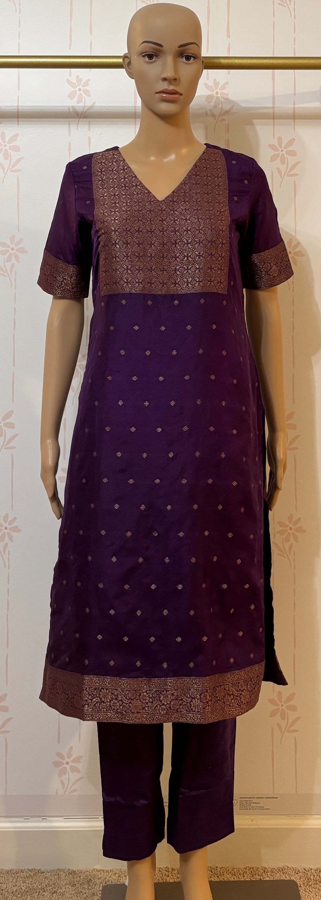Violet banarasi suit set