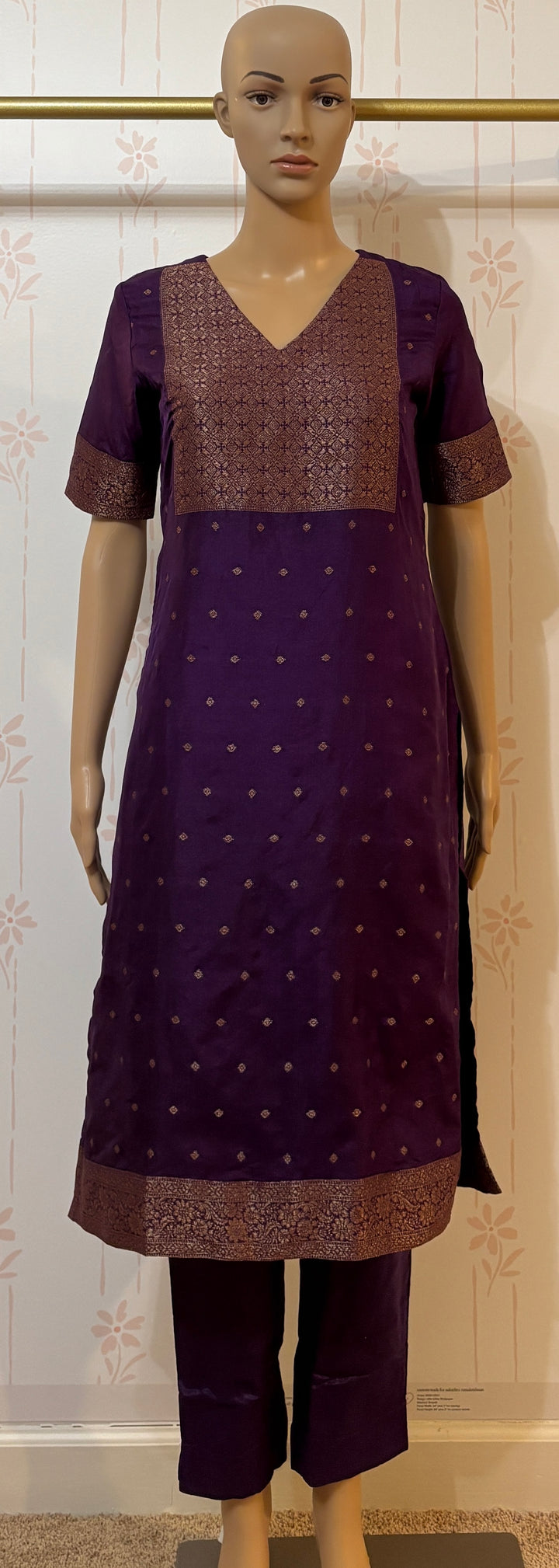 Violet banarasi suit set