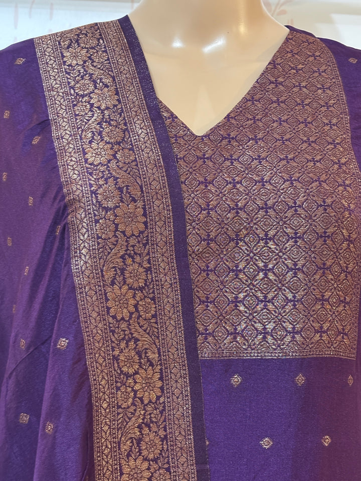 Violet banarasi suit set
