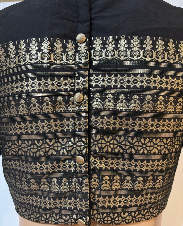 Black Chanderi Silk Lehenga Set