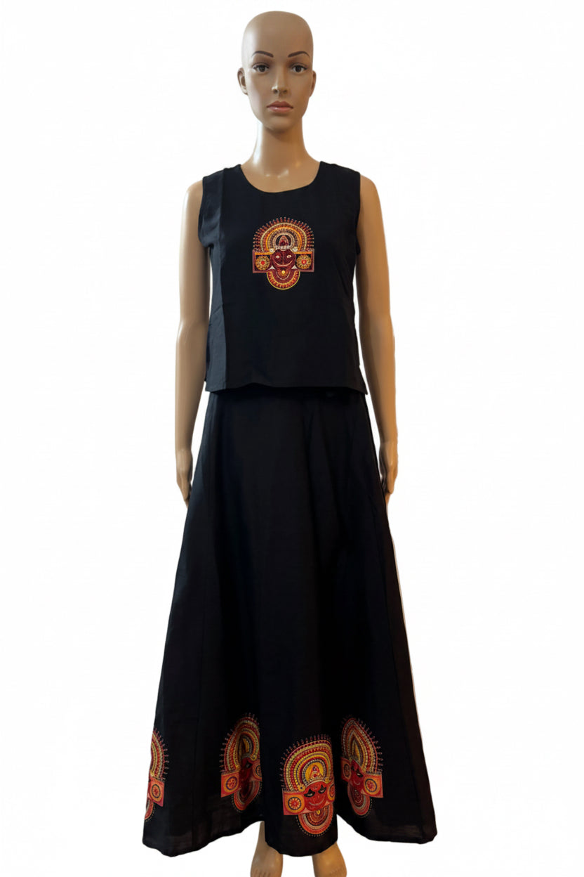 Black Theyyam skirt set