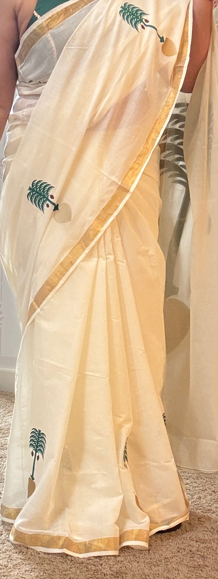 Hand crafted Kerala saree